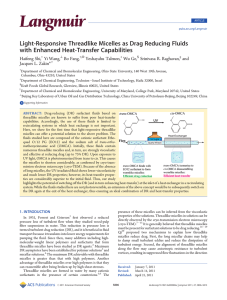 Light-Responsive Threadlike Micelles as Drag Reducing Fluids with