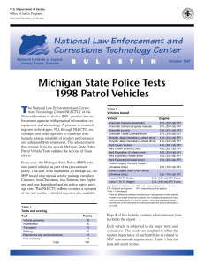 Michigan State Police Tests 1998 Patrol Vehicles