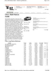 Chevy Bolt Pattern Guide - Wichita Area Chevelle Owners
