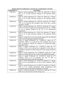 Budget (2014-15) Notifications Central Excise (Tariff) dated 11.07