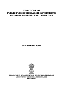 november 2007 directory of public funded research