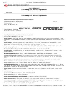 KDER.E220029 Grounding and Bonding Equipment Grounding and