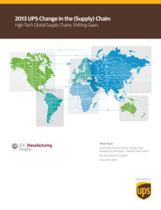 2013 UPS Change in the (Supply) Chain: