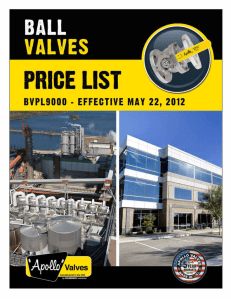 Ball ValVes price list