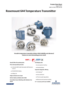 Product Data Sheet: Rosemount 644 Temperature