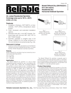 Bulletin 052 - Reliable Automatic Sprinklers