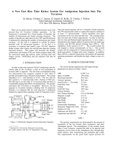 A New Fast Rise Time Kicker System For Antiproton Injection Into