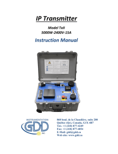 Tx II Transmitter - Instrumentation GDD