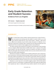 Early Grade Retention and Student Success