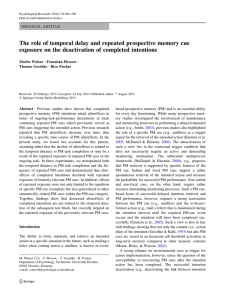 The role of temporal delay and repeated prospective memory cue