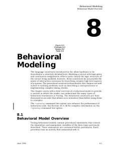 Behavioral Modeling