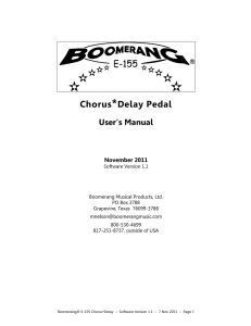 Chorus*Delay Pedal - Boomerang Musical Products