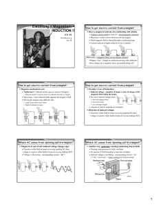 Electricity + Magnetism = INDUCTION