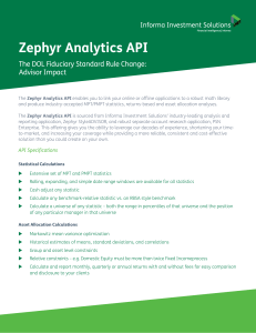 Zephyr Analytics API - Informa Investment Solutions