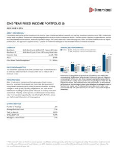 one-year fixed income portfolio