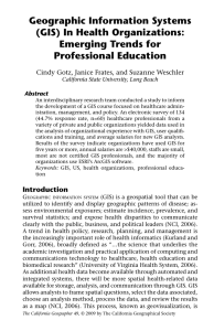 Geographic Information Systems (GIS) In Health Organizations