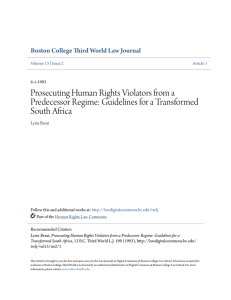 Prosecuting Human Rights Violators from a Predecessor Regime