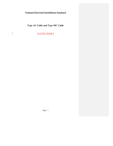 National Electrical Installation Standard Type AC Cable and Type