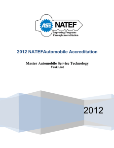 2012 NATEFAutomobile Accreditation