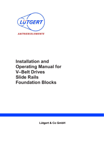 Installation and Operating Manual for V–Belt Drives Slide Rails