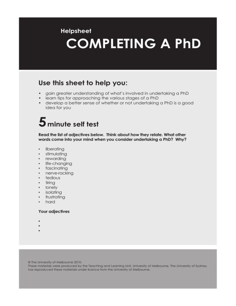 completing phd