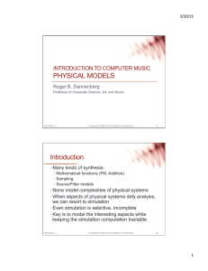 PHYSICAL MODELS Introduction