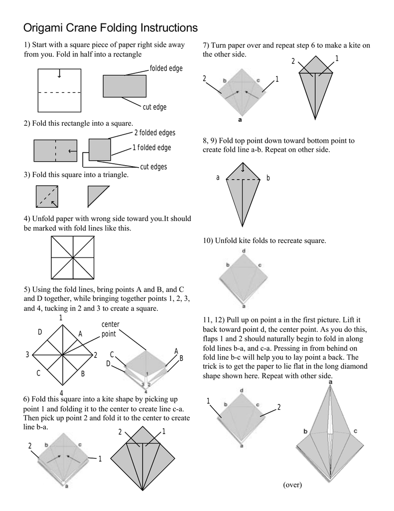 Printable Origami Crane Instructions Pdf