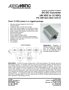 DC-DC Converter (48 VDC to 12 VDC) P/N