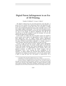 Digital Patent Infringement in an Era of 3D Printing