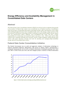 “Energy Efficiency and Availability Management in