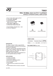RAIL TO RAIL HIGH OUTPUT CURRENT SINGLE OP-AMP