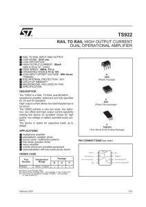 rail to rail high output current dual op-amps