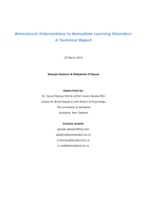 Behavioural Interventions to Remediate Learning Disorders: A