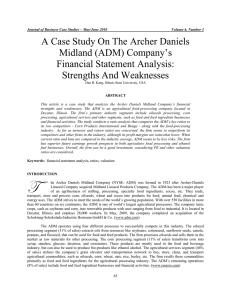 A Case Study On The Archer Daniels Midland