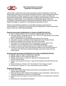 USA Hockey Model Association Application and Agreement USA