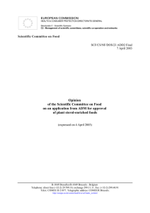 Opinion of the Scientific Committee on Food on an