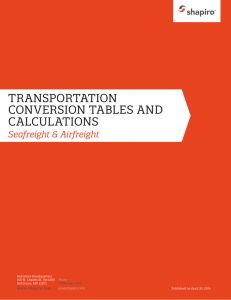 transportation conversion tables and calculations