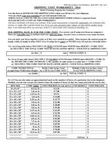 Sea Container: shipping cost worksheet
