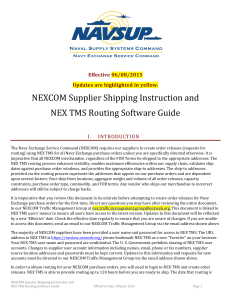 NEXCOM Supplier Shipping Instruction and NEX