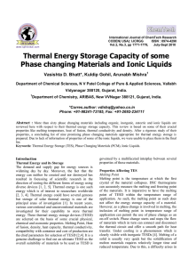 Thermal Energy Storage Capacity of some Phase