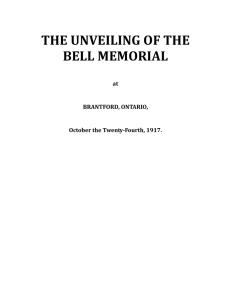 the unveiling of the bell memorial