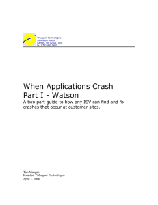 When Applications Crash Part I - Watson