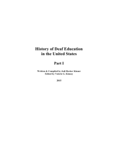 Part I - National Deaf Education History