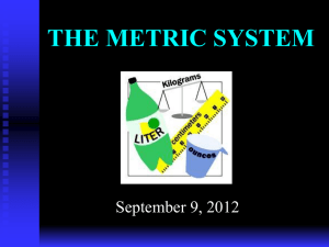 THE METRIC SYSTEM MEASURES