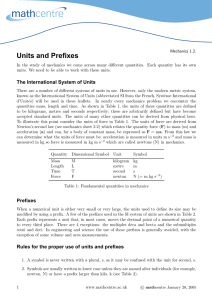 Units and Prefixes