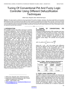 Tuning Of Conventional Pid And Fuzzy Logic Controller Using