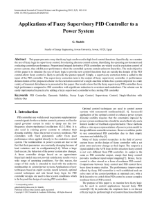 Applications of Fuzzy Supervisory PID Controller to a Power System