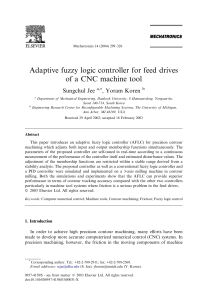 Adaptive fuzzy logic controller for feed drives of a