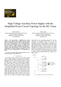 High Voltage Auxiliary Power Supply with the Simplified Power