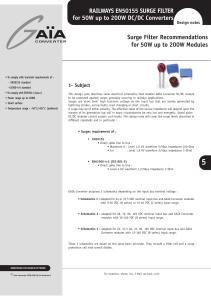RAILWAYS EN50155 SURGE FILTER for 50W up to 200W DC/DC
